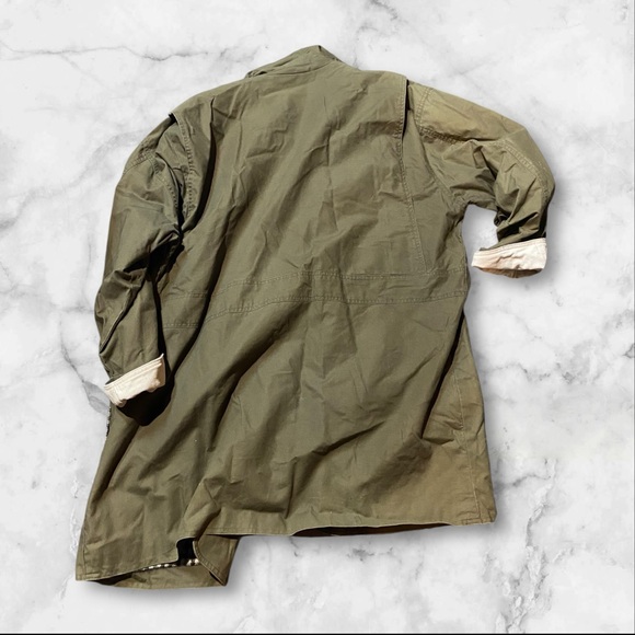 Like new British mist green plaid inside longer coat - Picture 3 of 6